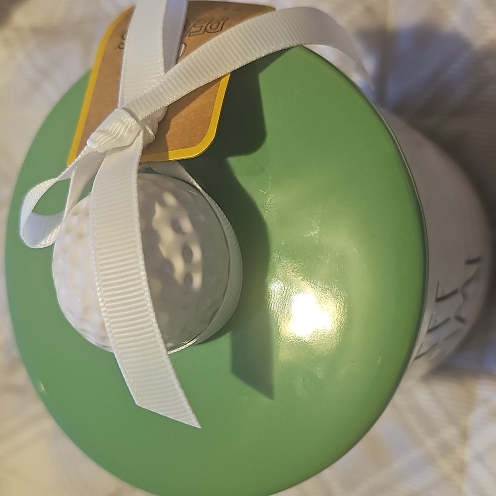 Rae Dunn Tee Time Canister with Green Lid - Picture 2 of 5